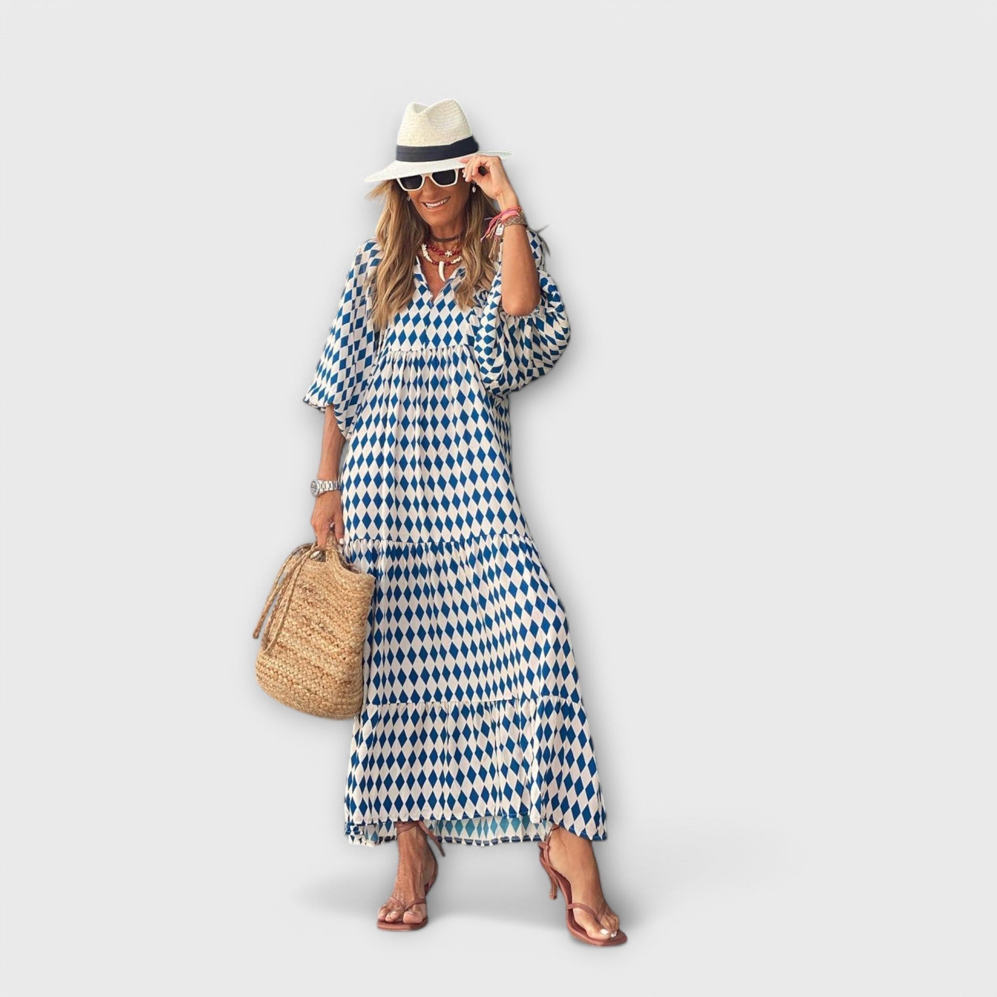 Elegant Geometric Maxi Dress
